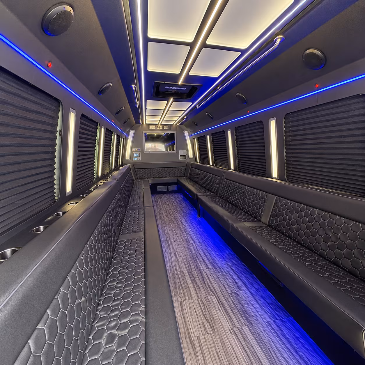 bellevue 30 passenger party bus interior