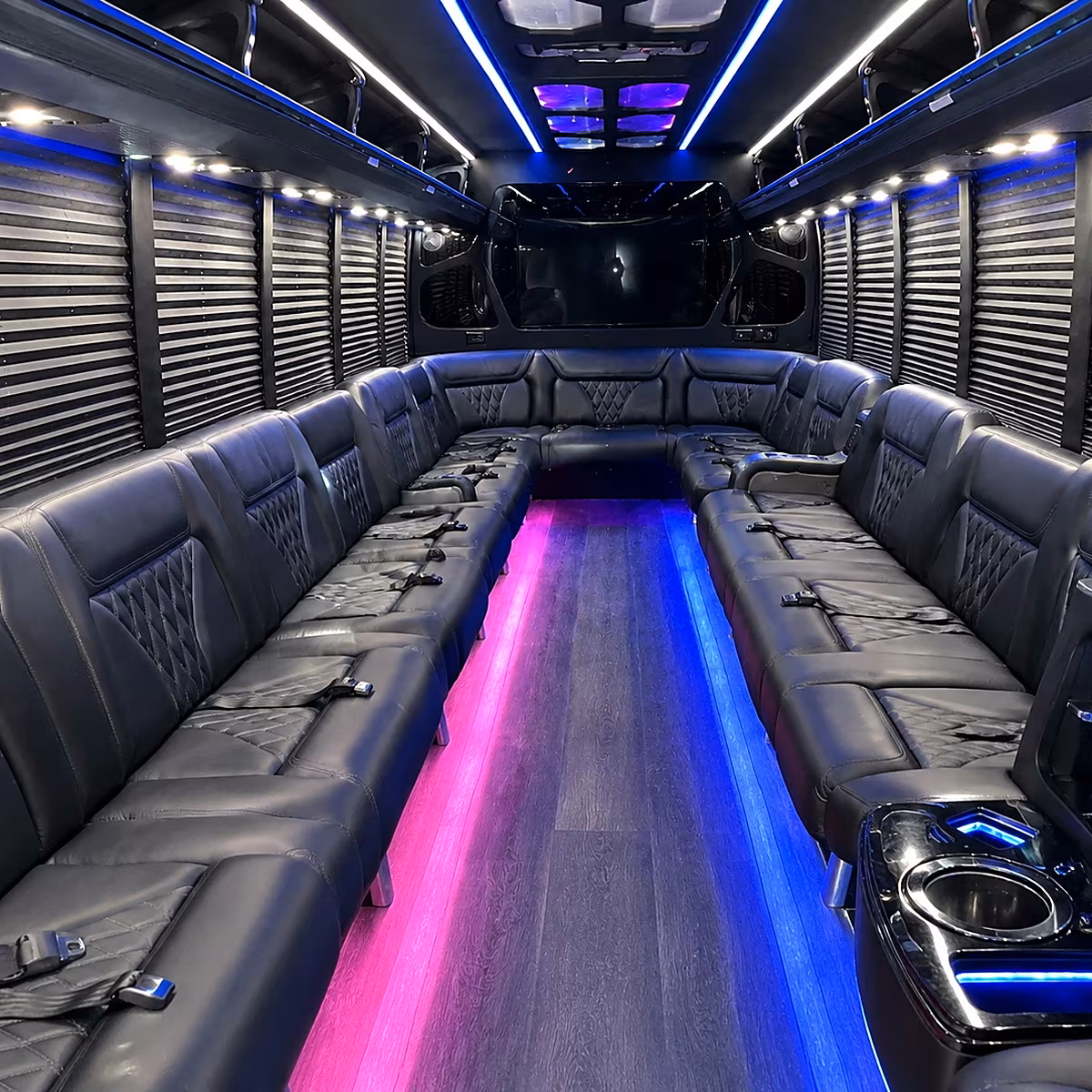 bellevue party bus rental interior